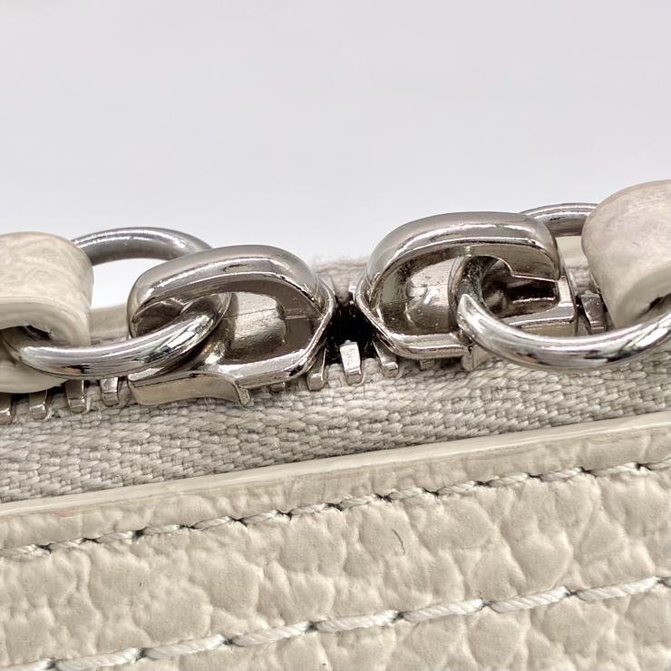 Maison Margiela メゾン マルジェラ 5AC マイクロ レザー キャンバス 2WAY ショルダー ハンド バッグ ホワイト RFID反応有 ★良品★ ★袋付★