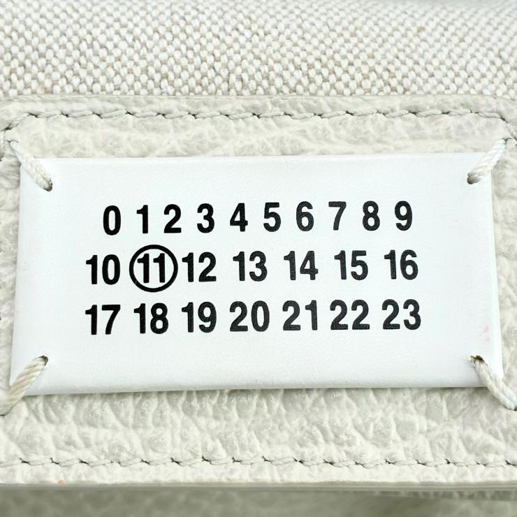 Maison Margiela メゾン マルジェラ 5AC マイクロ レザー キャンバス 2WAY ショルダー ハンド バッグ ホワイト RFID反応有 ★良品★ ★袋付★