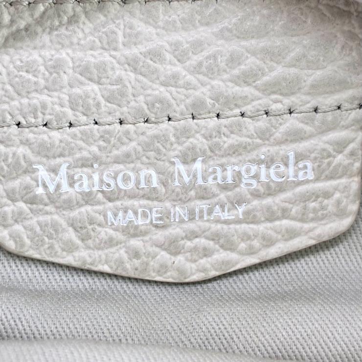 Maison Margiela メゾン マルジェラ 5AC マイクロ レザー キャンバス 2WAY ショルダー ハンド バッグ ホワイト RFID反応有 ★良品★ ★袋付★