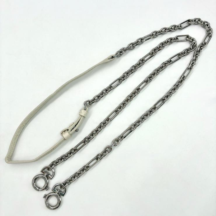 Maison Margiela メゾン マルジェラ 5AC マイクロ レザー キャンバス 2WAY ショルダー ハンド バッグ ホワイト RFID反応有 ★良品★ ★袋付★