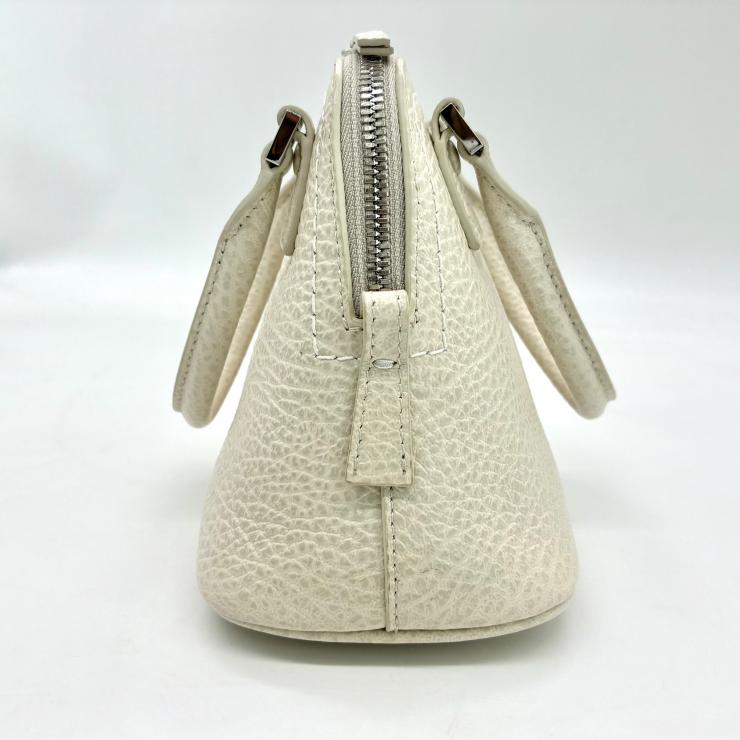 Maison Margiela メゾン マルジェラ 5AC マイクロ レザー キャンバス 2WAY ショルダー ハンド バッグ ホワイト RFID反応有 ★良品★ ★袋付★