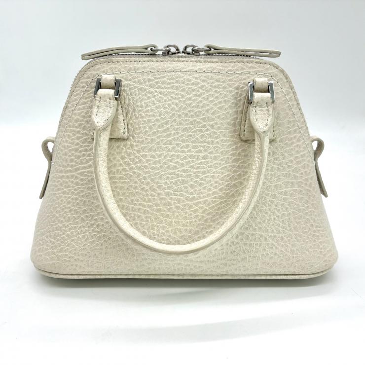 Maison Margiela メゾン マルジェラ 5AC マイクロ レザー キャンバス 2WAY ショルダー ハンド バッグ ホワイト RFID反応有 ★良品★ ★袋付★