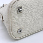 Maison Margiela メゾン マルジェラ 5AC マイクロ レザー キャンバス 2WAY ショルダー ハンド バッグ ホワイト RFID反応有 ★良品★ ★袋付★