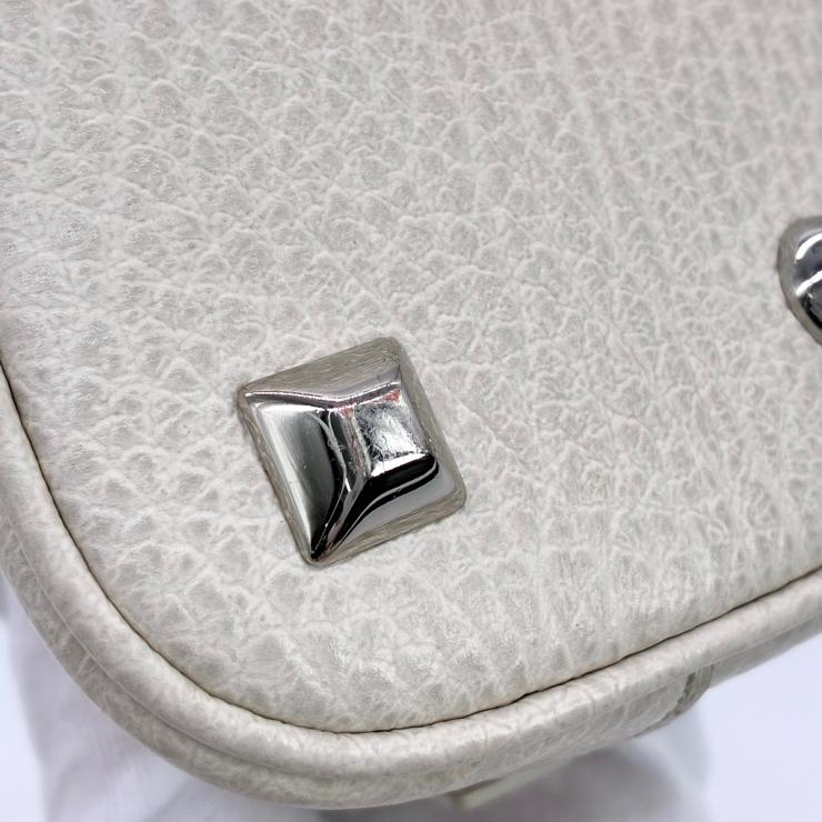 Maison Margiela メゾン マルジェラ 5AC マイクロ レザー キャンバス 2WAY ショルダー ハンド バッグ ホワイト RFID反応有 ★良品★ ★袋付★