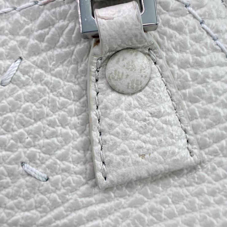Maison Margiela メゾン マルジェラ 5AC マイクロ レザー キャンバス 2WAY ショルダー ハンド バッグ ホワイト RFID反応有 ★良品★ ★袋付★