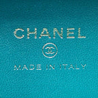 CHANEL シャネル ココマーク パール チェーンクラッチ ショルダーバッグ ラムスキン グリーン ゴールド金具 ランダムシール ★美品★