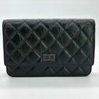 CHANEL シャネル 2.55 リイシュー チェーンウォレット ショルダーバッグ マトラッセ カーフスキン ブラック金具 ランダムプレート ★美品★ ★箱付★
