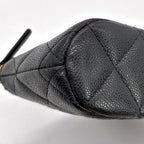 CHANEL シャネル ココマーク チェーンクラッチ ショルダーバッグ マトラッセ キャビアスキン ブラック ゴールド金具 ランダムシール ★美品★