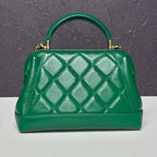 CHANEL シャネル マトラッセ メティエダール ラムスキン 2WAY トップハンドル チェーンショルダー グリーン ゴールド金具 ランダムプレート ★美品★