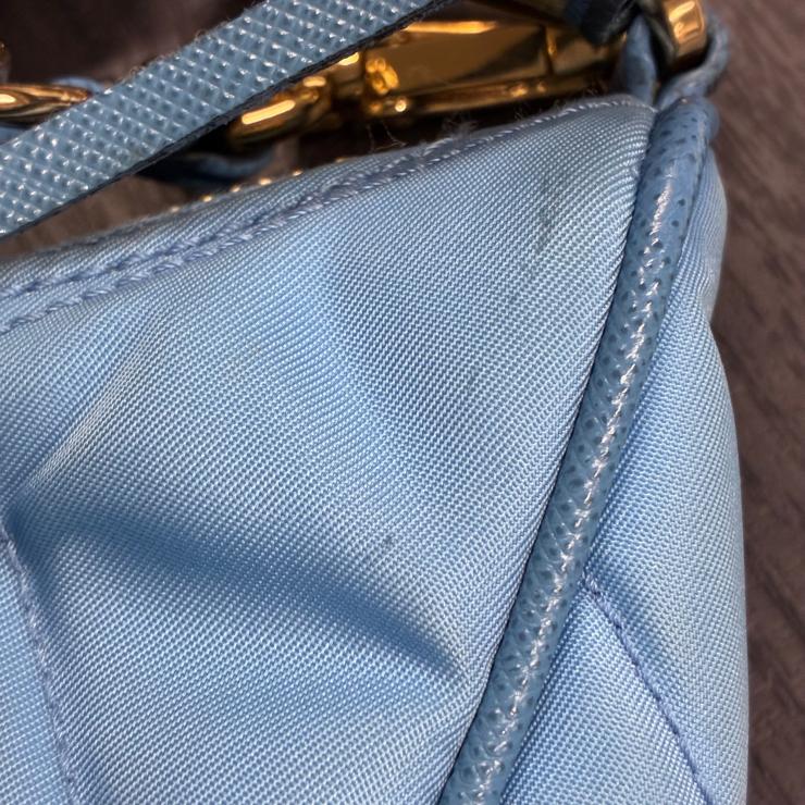PRADA プラダ Re-Edition リエディション 1995 キルティング ナイロン 1BC204 ハンドバッグ ブルー ゴールド金具 ★良品★