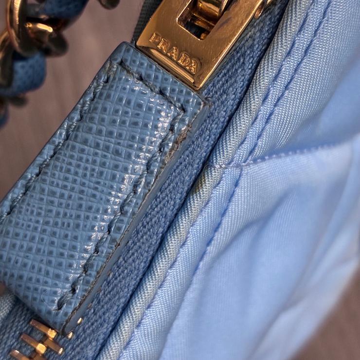 PRADA プラダ Re-Edition リエディション 1995 キルティング ナイロン 1BC204 ハンドバッグ ブルー ゴールド金具 ★良品★