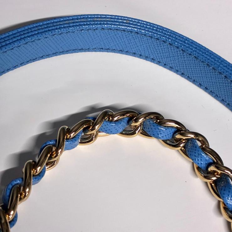 PRADA プラダ Re-Edition リエディション 1995 キルティング ナイロン 1BC204 ハンドバッグ ブルー ゴールド金具 ★良品★