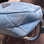 PRADA プラダ Re-Edition リエディション 1995 キルティング ナイロン 1BC204 ハンドバッグ ブルー ゴールド金具 ★良品★