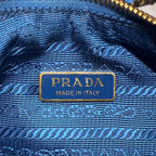 PRADA プラダ Re-Edition リエディション 1995 キルティング ナイロン 1BC204 ハンドバッグ ブルー ゴールド金具 ★良品★