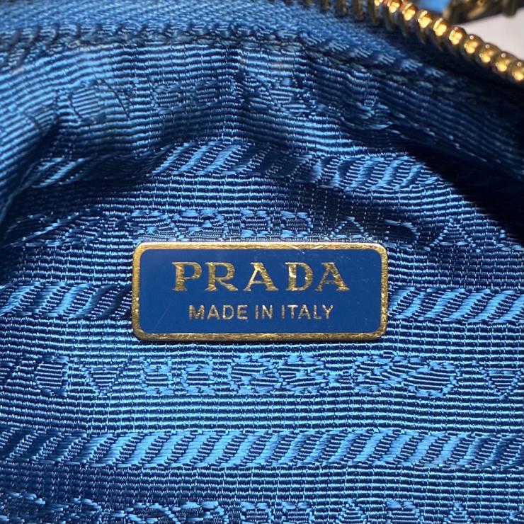 PRADA プラダ Re-Edition リエディション 1995 キルティング ナイロン 1BC204 ハンドバッグ ブルー ゴールド金具 ★良品★