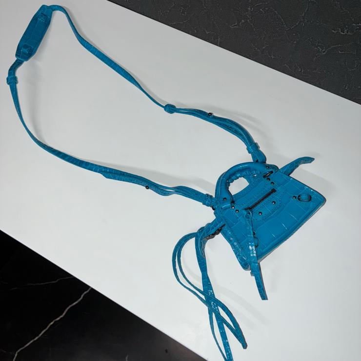 BALENCIAGA バレンシアガ ネオ クラシック シティ ナノ 2WAY ショルダー ハンド バッグ ブルー ★美品★ ★袋付★