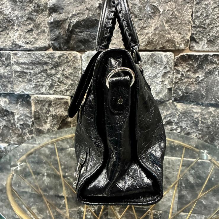 BALENCIAGA バレンシアガ ル シティ ミディアム 2WAY ショルダー ハンドバッグ ブラック ミラー無 ★美品★