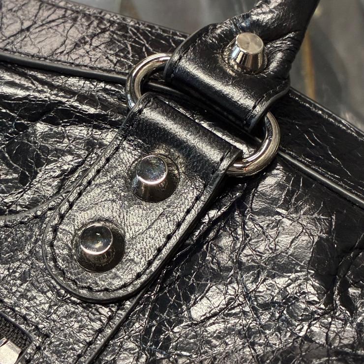 BALENCIAGA バレンシアガ ル シティ ミディアム 2WAY ショルダー ハンドバッグ ブラック ミラー無 ★美品★