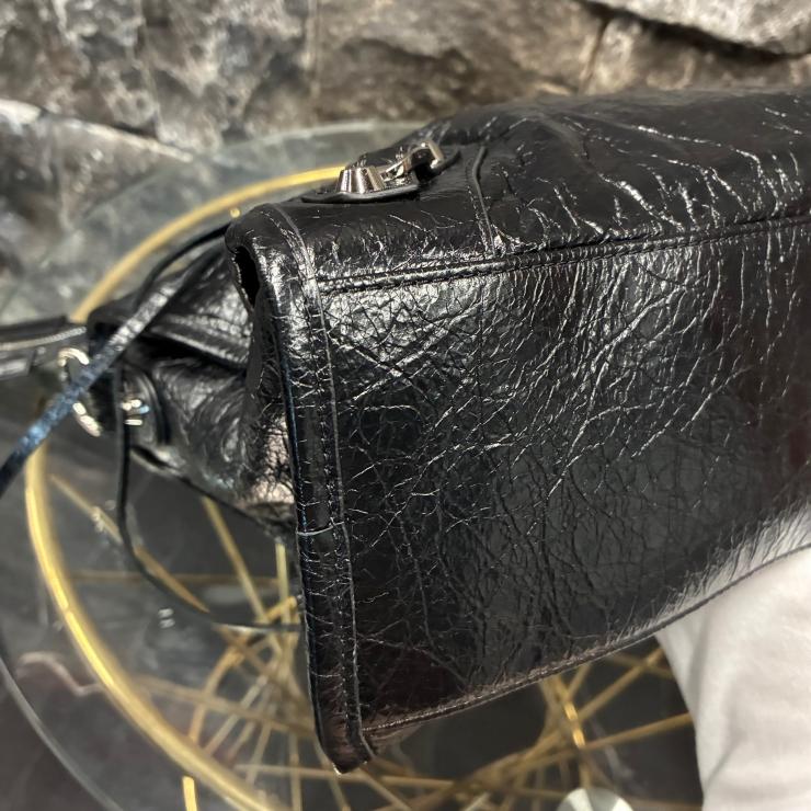 BALENCIAGA バレンシアガ ル シティ ミディアム 2WAY ショルダー ハンドバッグ ブラック ミラー無 ★美品★