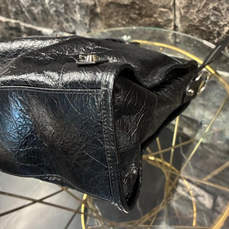 BALENCIAGA バレンシアガ ル シティ ミディアム 2WAY ショルダー ハンドバッグ ブラック ミラー無 ★美品★