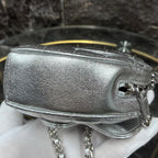 CHANEL シャネル マトラッセ メタリックラムスキン ハートシェイプ チェーンショルダーバッグ シルバー ランダムシール シルバー金具 ★希少★ ★美品★