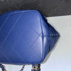CHANEL シャネル マトラッセ ラムスキン リュックサック バックパック AS4342 ネイビー ゴールド金具 ランダムプレート ★美品★ ★袋付★