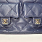 CHANEL シャネル マトラッセ ラムスキン リュックサック バックパック AS4342 ネイビー ゴールド金具 ランダムプレート ★美品★ ★袋付★
