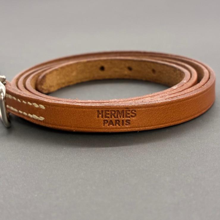 HERMES エルメス アピ1 レザー 4連 ブレスレット アクセサリー ブラウン シルバー金具 ★箱付★ ★良品★