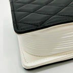 CHANEL シャネル ブックチェーンショルダー ショルダーバッグ マトラッセ ラムスキン ブラック ホワイト ゴールド金具 ★美品★ ★箱・袋・プレート付★