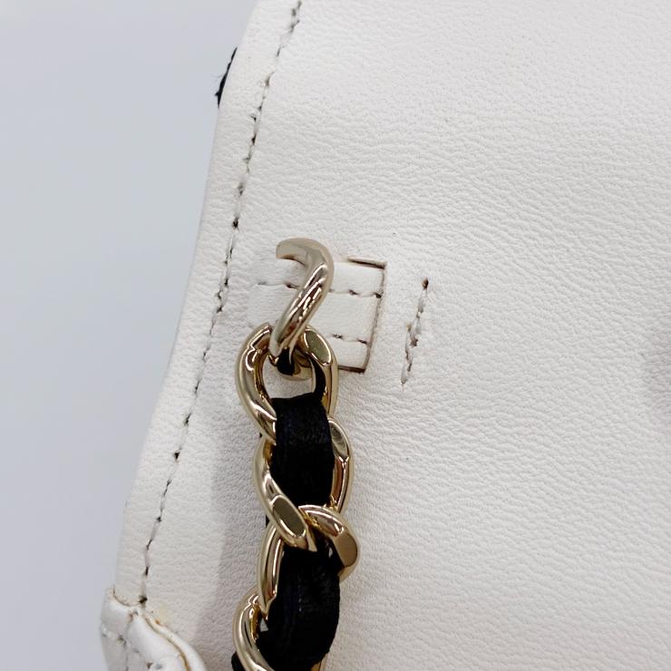 CHANEL シャネル ブックチェーンショルダー ショルダーバッグ マトラッセ ラムスキン ブラック ホワイト ゴールド金具 ★美品★ ★箱・袋・プレート付★