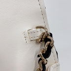 CHANEL シャネル ブックチェーンショルダー ショルダーバッグ マトラッセ ラムスキン ブラック ホワイト ゴールド金具 ★美品★ ★箱・袋・プレート付★