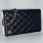 CHANEL シャネル ブックチェーンショルダー ショルダーバッグ マトラッセ ラムスキン ブラック ホワイト ゴールド金具 ★美品★ ★箱・袋・プレート付★