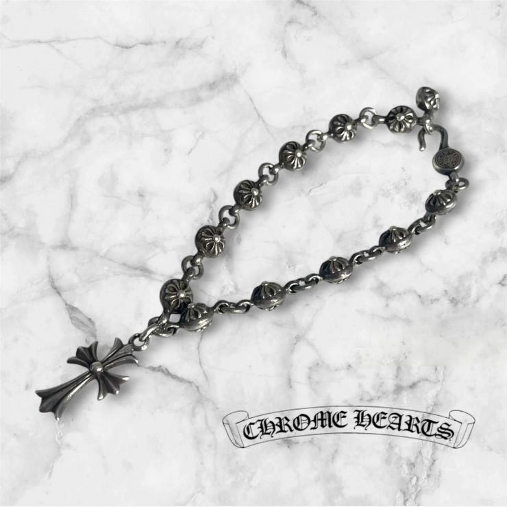 CHROME HEARTS クロムハーツ NO1 BALL #1クロスボール タイニーCHクロス ブレスレット アクセサリー シルバー 925 ★人気高騰中★