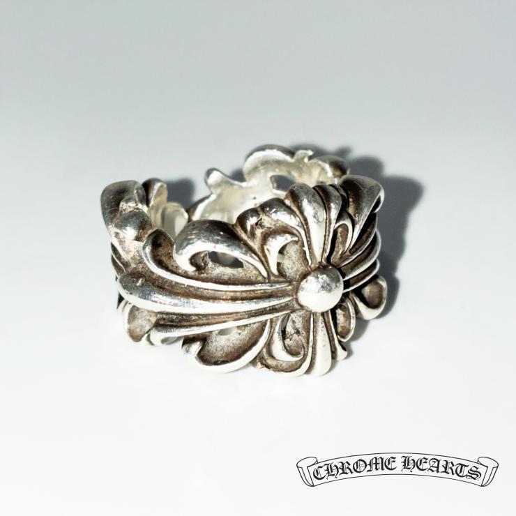 CHROME HEARTS クロムハーツ ダブルフローラルクロス リング 指輪 アクセサリー シルバー SV925 12号 ★美品★