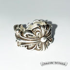 CHROME HEARTS クロムハーツ ダブルフローラルクロス リング 指輪 アクセサリー シルバー SV925 12号 ★美品★