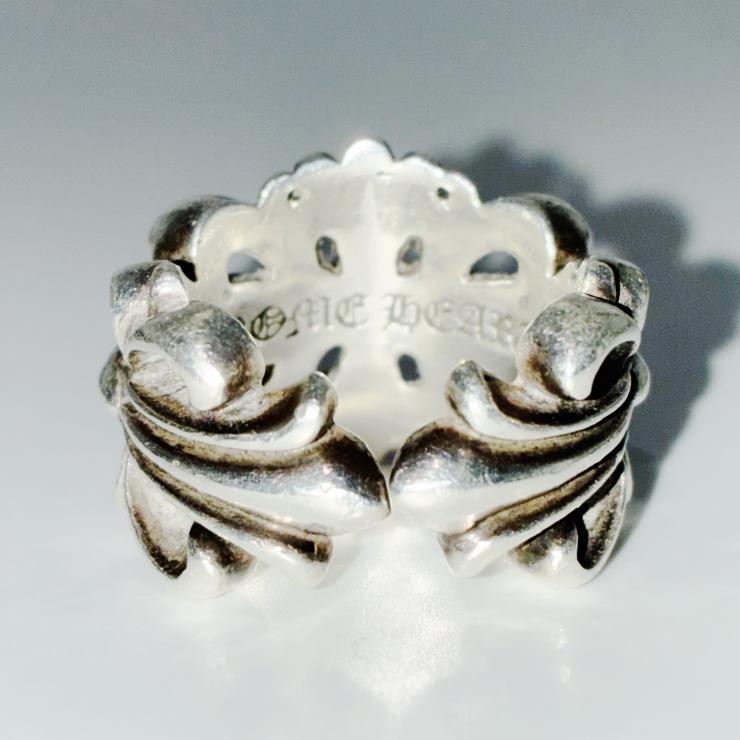 CHROME HEARTS クロムハーツ ダブルフローラルクロス リング 指輪 アクセサリー シルバー SV925 12号 ★美品★