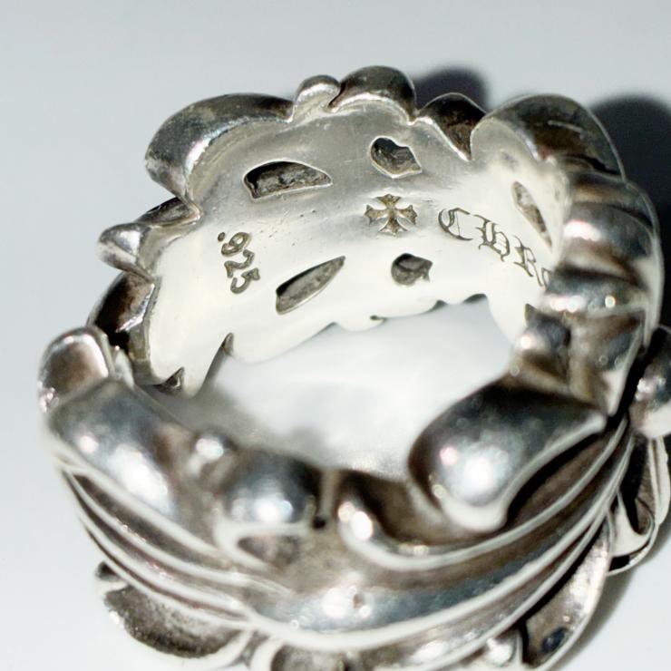 CHROME HEARTS クロムハーツ ダブルフローラルクロス リング 指輪 アクセサリー シルバー SV925 12号 ★美品★