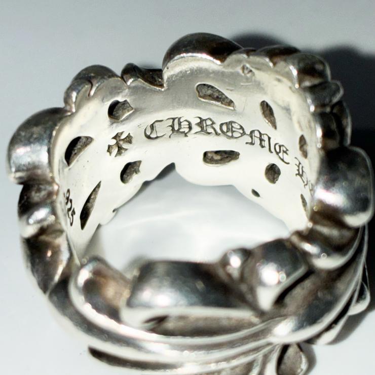 CHROME HEARTS クロムハーツ ダブルフローラルクロス リング 指輪 アクセサリー シルバー SV925 12号 ★美品★