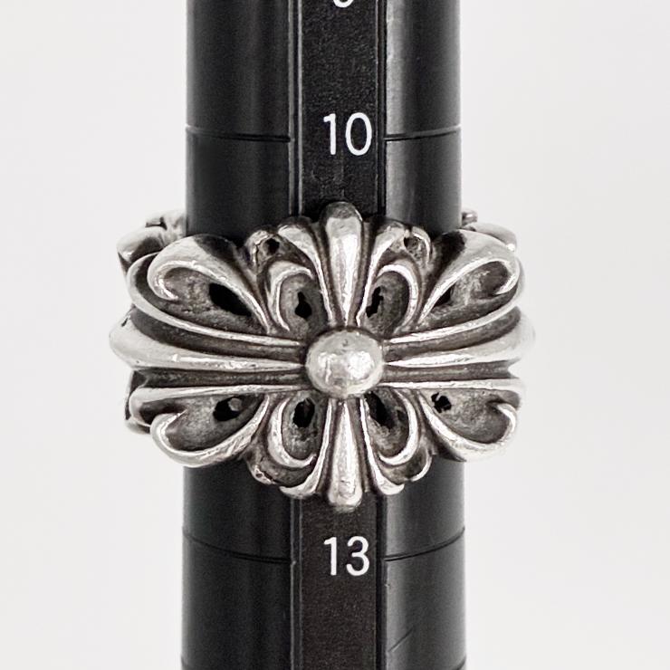 CHROME HEARTS クロムハーツ ダブルフローラルクロス リング 指輪 アクセサリー シルバー SV925 12号 ★美品★