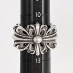 CHROME HEARTS クロムハーツ ダブルフローラルクロス リング 指輪 アクセサリー シルバー SV925 12号 ★美品★
