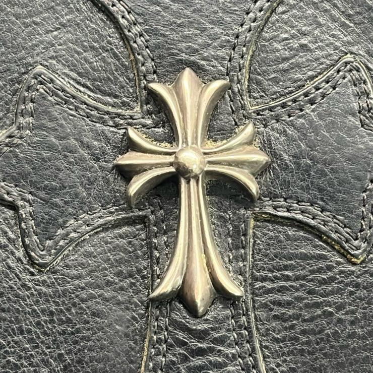 CHROME HEARTS クロムハーツ SQ PKT CH CRS スクエアポケットCHクロス ショルダーバッグ ブラック ★人気高騰中★