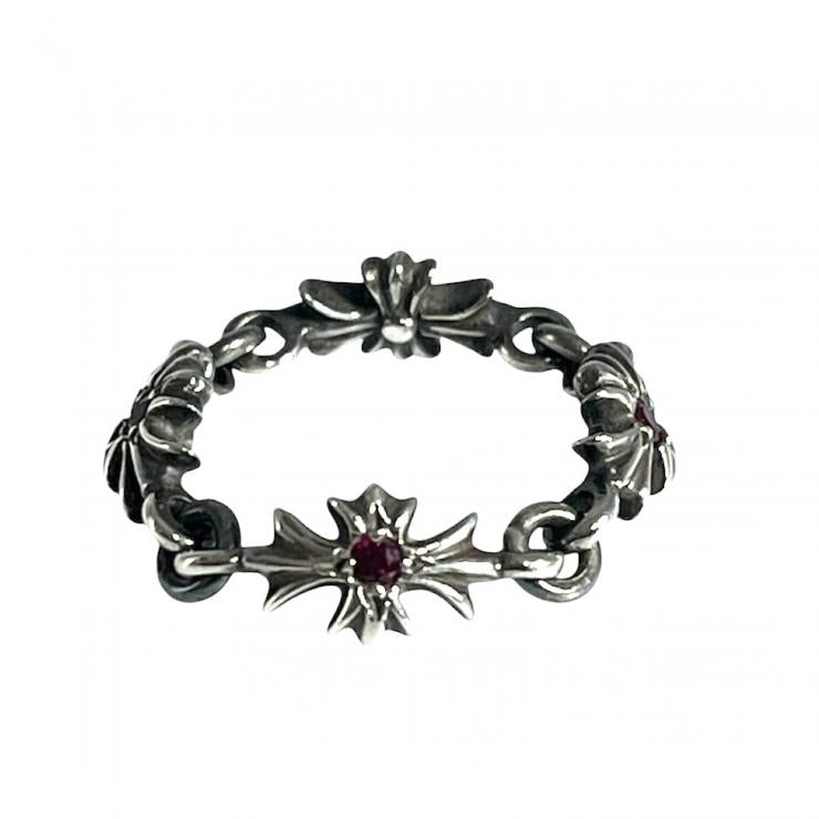 CHROME HEARTS クロムハーツ TINY E CH PLUS RUBY RING タイニーE CHプラス ルビー リング SV925 10号サイズ ★人気高騰中★