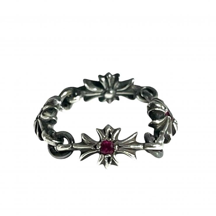 CHROME HEARTS クロムハーツ TINY E CH PLUS RUBY RING タイニーE CHプラス ルビー リング SV925 10号サイズ ★人気高騰中★