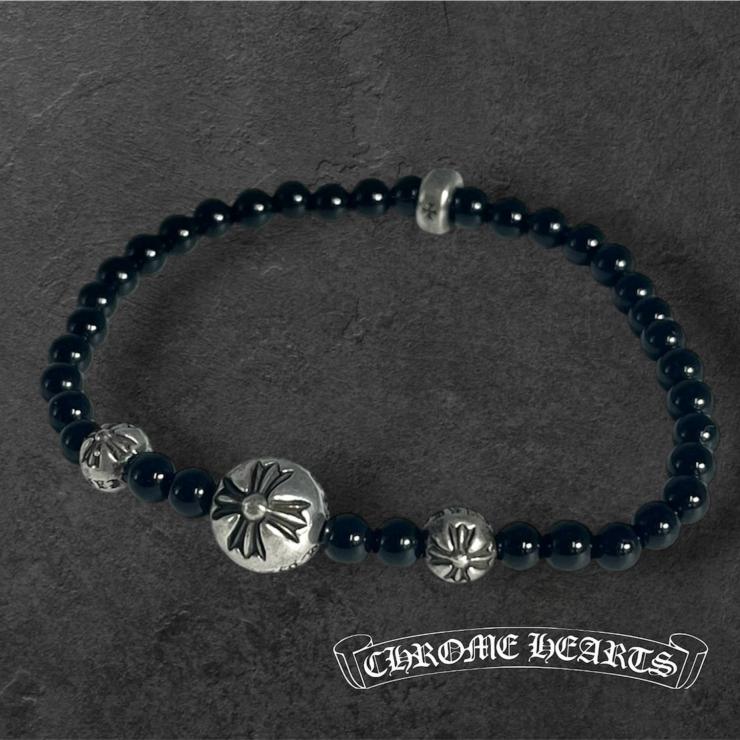 CHROMEHEARTS クロムハーツ BEAD ビーズブレスレット 4mm アクセサリー シルバー 925 ★美品★