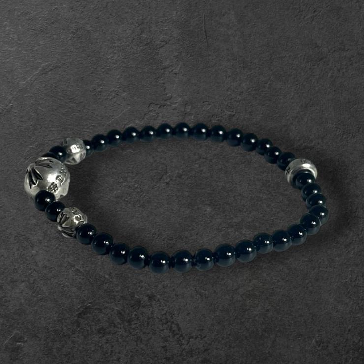 CHROMEHEARTS クロムハーツ BEAD ビーズブレスレット 4mm アクセサリー シルバー 925 ★美品★