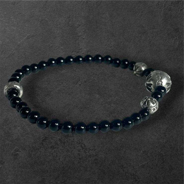 CHROMEHEARTS クロムハーツ BEAD ビーズブレスレット 4mm アクセサリー シルバー 925 ★美品★