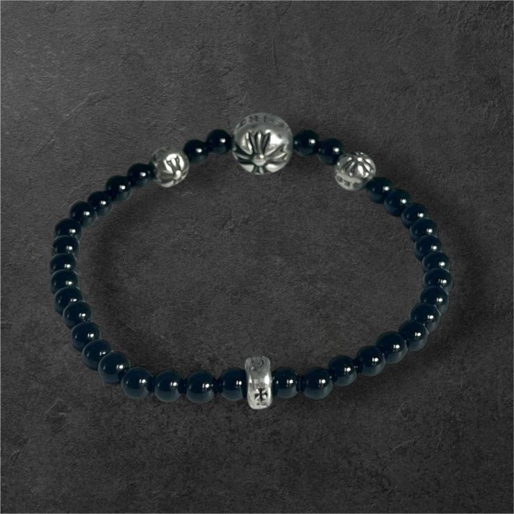 CHROMEHEARTS クロムハーツ BEAD ビーズブレスレット 4mm アクセサリー シルバー 925 ★美品★