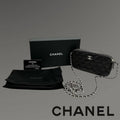 CHANEL シャネル ショルダーバッグ マトラッセ チェーンウォレット ダブルジップ ダブルファスナー ラムスキン ブラック ★中古品★ ギャランティーカード