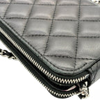 CHANEL シャネル ショルダーバッグ マトラッセ チェーンウォレット ダブルジップ ダブルファスナー ラムスキン ブラック ★中古品★ ギャランティーカード