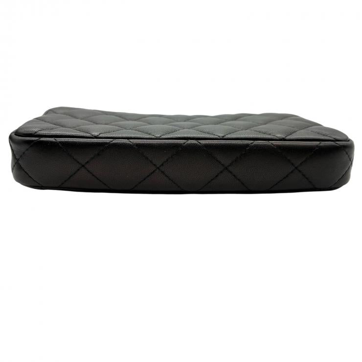 CHANEL シャネル ショルダーバッグ マトラッセ チェーンウォレット ダブルジップ ダブルファスナー ラムスキン ブラック ★中古品★ ギャランティーカード